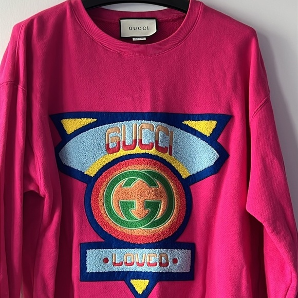 GUCCI Loved Patch Cotton-jersey Sweatshirt In - Picture 4 of 7